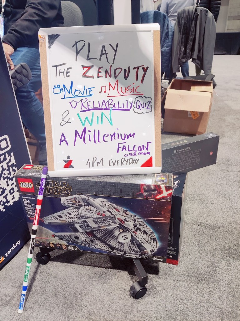 Trivia for a Lego Millennium Falcon at KubeCon '23