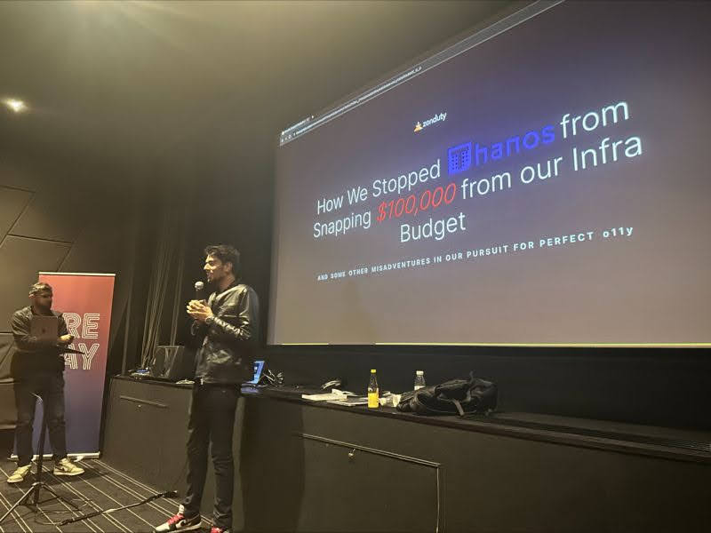 Presenting the Thanos talk at SREcon '23 London